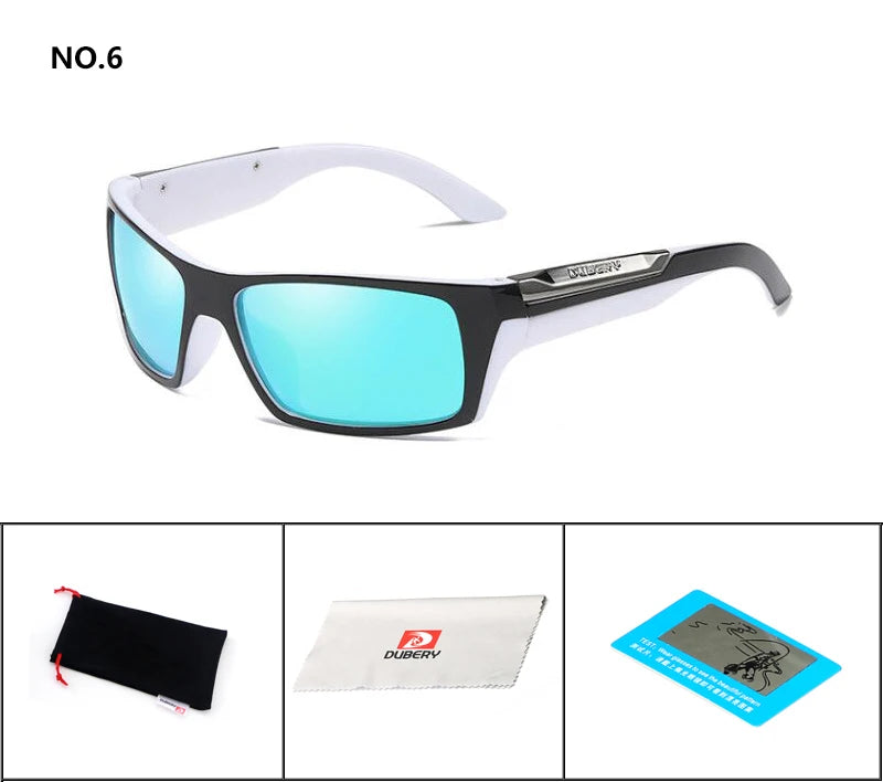 DUBERY Men's Casual Sports Style Sunglasses Polarized Lens Change Vision Block Dazzling Glare UV400 Sunglasses D186 C6 D186