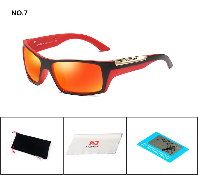 DUBERY Men's Casual Sports Style Sunglasses Polarized Lens Change Vision Block Dazzling Glare UV400 Sunglasses D186 C7 D186