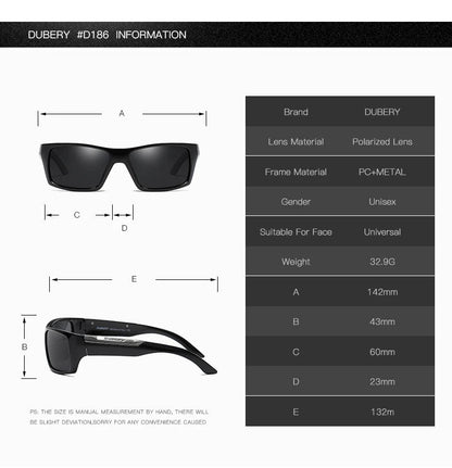 DUBERY Men's Casual Sports Style Sunglasses Polarized Lens Change Vision Block Dazzling Glare UV400 Sunglasses D186