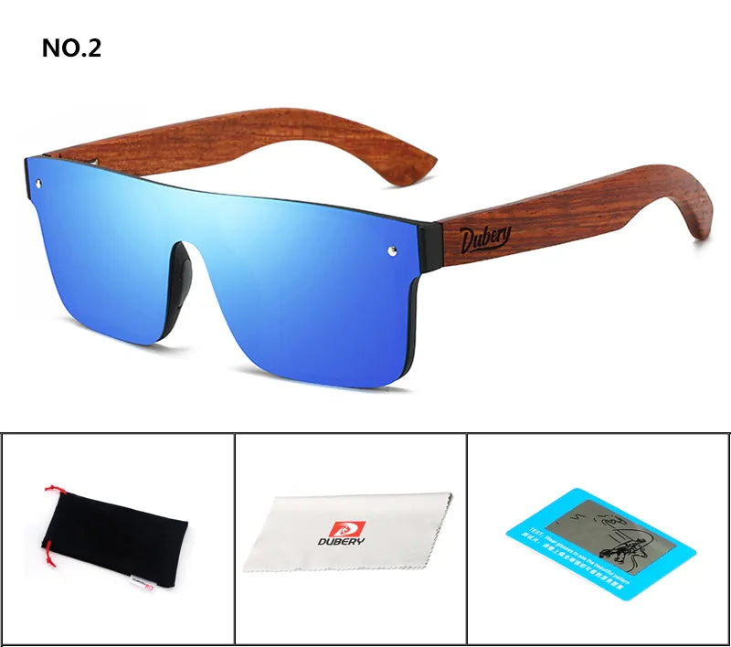 DUBERY Natural Wooden Sunglasses Men Polarized Fashion Sun Glasses Original Wood Oculos De Sol Masculino 219 C2 D219