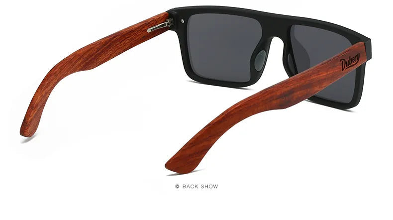 DUBERY Natural Wooden Sunglasses Men Polarized Fashion Sun Glasses Original Wood Oculos De Sol Masculino 219