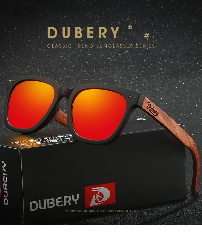 DUBERY Natural Wooden Sunglasses Men Polarized Fashion Sun Glasses Original Wood Oculos De Sol Masculino UV400 117