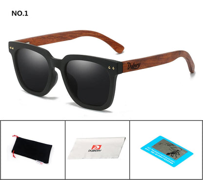 DUBERY Natural Wooden Sunglasses Men Polarized Fashion Sun Glasses Original Wood Oculos De Sol Masculino UV400 117 C1 D117
