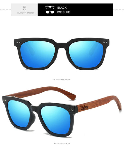 DUBERY Natural Wooden Sunglasses Men Polarized Fashion Sun Glasses Original Wood Oculos De Sol Masculino UV400 117
