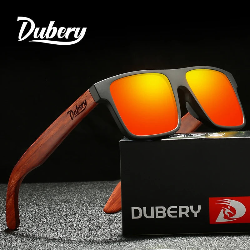 DUBERY Natural Wooden Sunglasses Men Polarized Fashion Sun Glasses Original Wood Oculos De Sol Masculino UV400 833