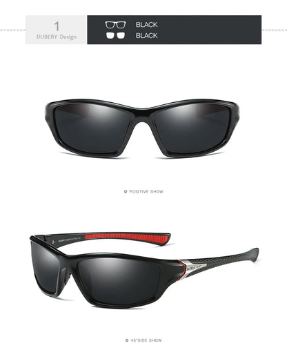 DUBERY Polarized Night Vision Sunglasses Men's Driving Sun Glasses For Men Square Sport Brand Luxury Mirror Shades Oculos 120