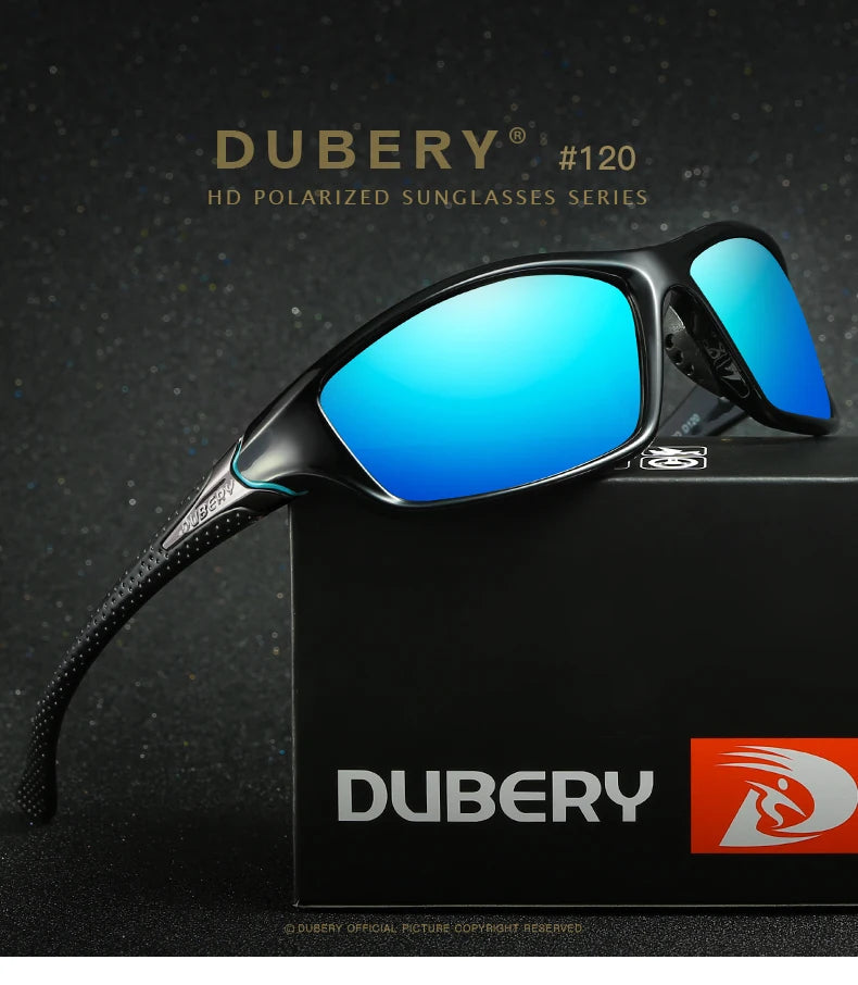 DUBERY Polarized Night Vision Sunglasses Men's Driving Sun Glasses For Men Square Sport Brand Luxury Mirror Shades Oculos 120