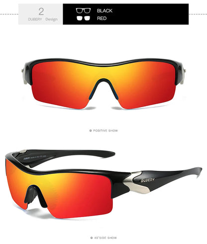 DUBERY Polarized One Piece Lens Men Glasses Polarized Black Driver Sunglasses UV400 Shades Retro Fashion Sun Glass For Men Model
