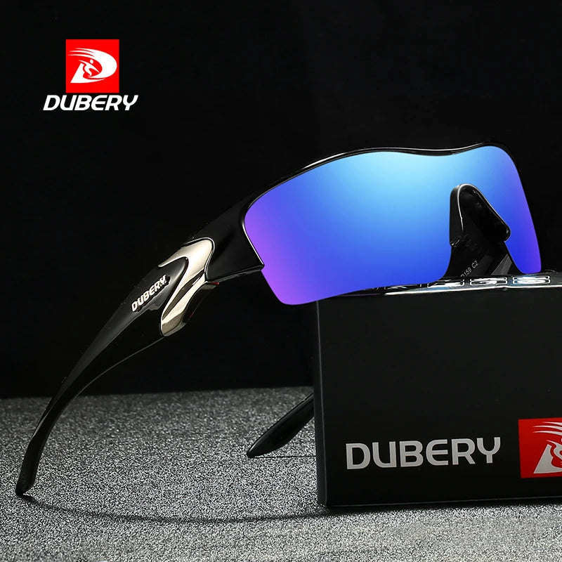 DUBERY Polarized One Piece Lens Men Glasses Polarized Black Driver Sunglasses UV400 Shades Retro Fashion Sun Glass For Men Model