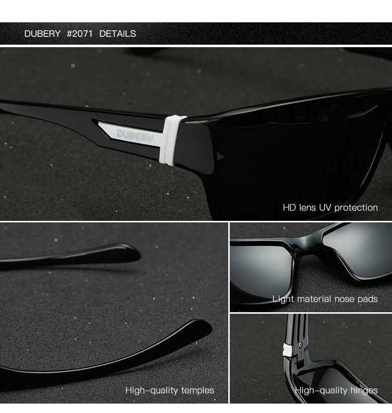 DUBERY Polarized Sunglasses Men Women Driving Sport Sun Glasses For Men High Quality Cheap Luxury Brand Designer Oculos 2071