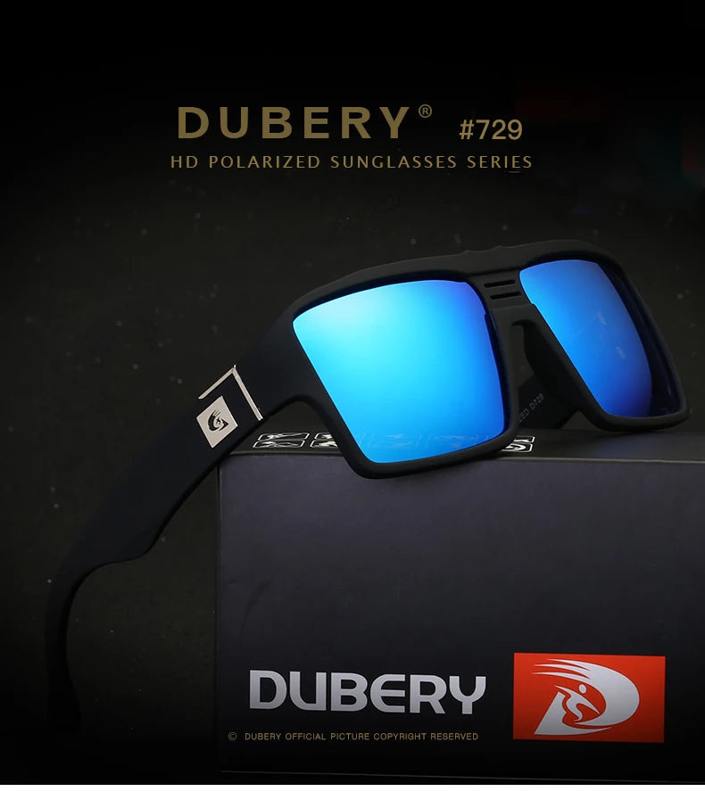 DUBERY Polarized Sunglasses Men's Retro Male Goggle Colorful Sun Glasses For Men Fashion Brand Luxury Mirror Shades Oculos 729