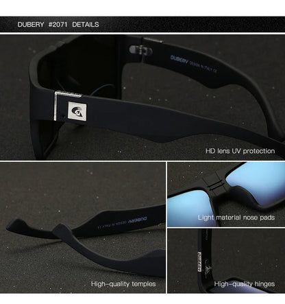 DUBERY Polarized Sunglasses Men's Retro Male Goggle Colorful Sun Glasses For Men Fashion Brand Luxury Mirror Shades Oculos 729