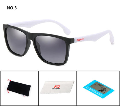 DUBERY Square Men's Summer UV Polarized Sunglasses Brand Designer Driving Driver Mirror Sunglass Male Shades For Men Oculos D150 C3 D150