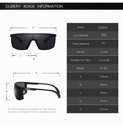 DUBERY Sunglasses Men's Retro Male Goggle Colorful SunGlasses For Fashion Brand Luxury Mirror Oversized Sun Glasses UV400 606