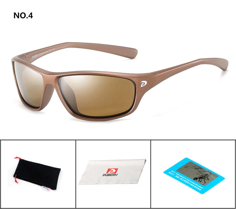 DUBERY Vintage Sunglasses Polarized Men's Sun Glasses For Men Driving Black Square Oculos Male 10 Colors Model D135