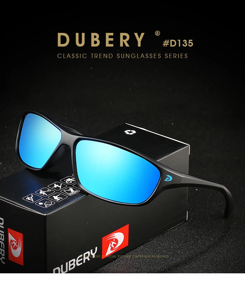 DUBERY Vintage Sunglasses Polarized Men's Sun Glasses For Men Driving Black Square Oculos Male 10 Colors Model D135