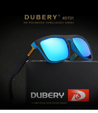 DUBERY Vintage Sunglasses Polarized Men's Sun Glasses For Men Driving Black Square Oculos Male 10 Colors Model UV400 731