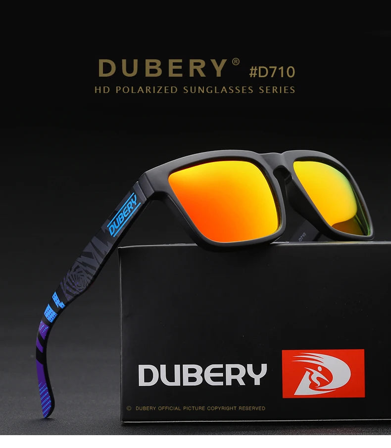 DUBERY Vintage Sunglasses Polarized Men's Sun Glasses For Men Driving Black Square Oculos Male 11 Colors Model UV400 710