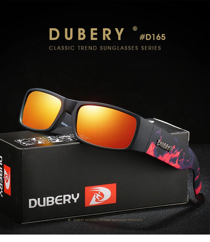 DUBERY Vintage Sunglasses Polarized Men's Sun Glasses For Men Driving Black Square Oculos Male 8 Colors Model 165