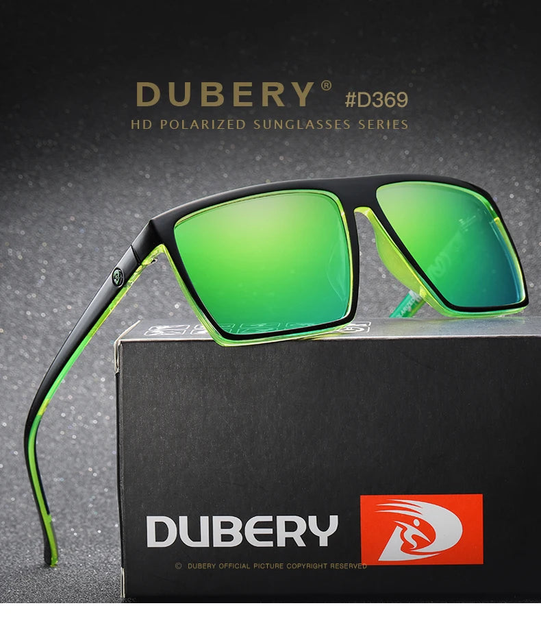 DUBERY Vintage Sunglasses Polarized Men's Sun Glasses For Men Driving Black Square Oculos Male 8 Colors Model 369