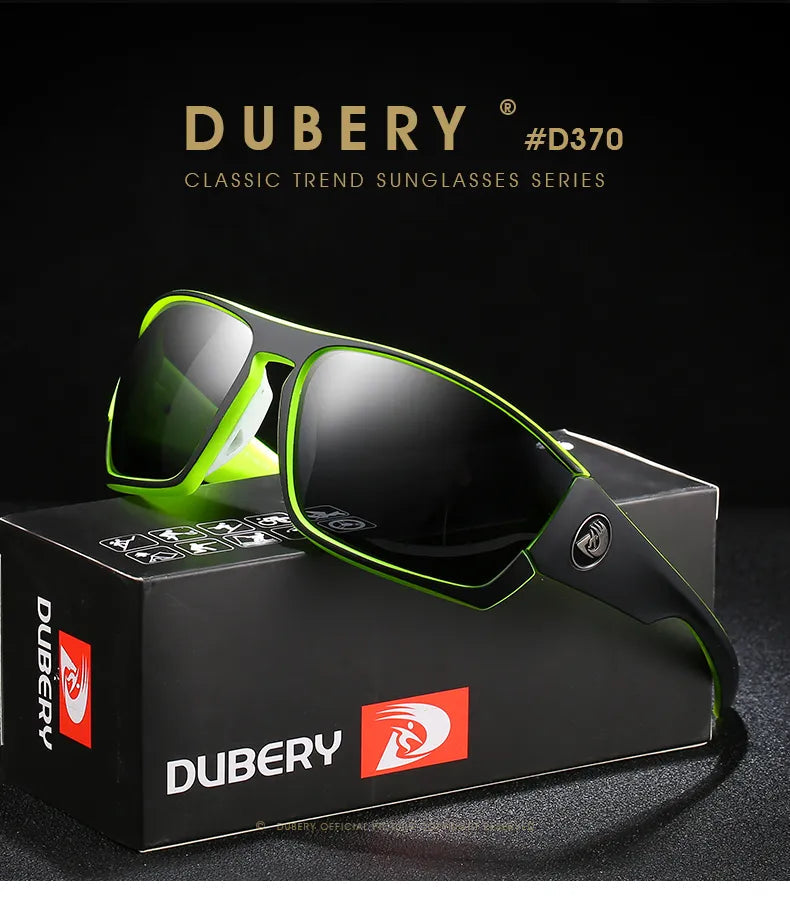 DUBERY Vintage Sunglasses Polarized Men's Sun Glasses For Men Driving Black Square Oculos Male 8 Colors Model 370 D370