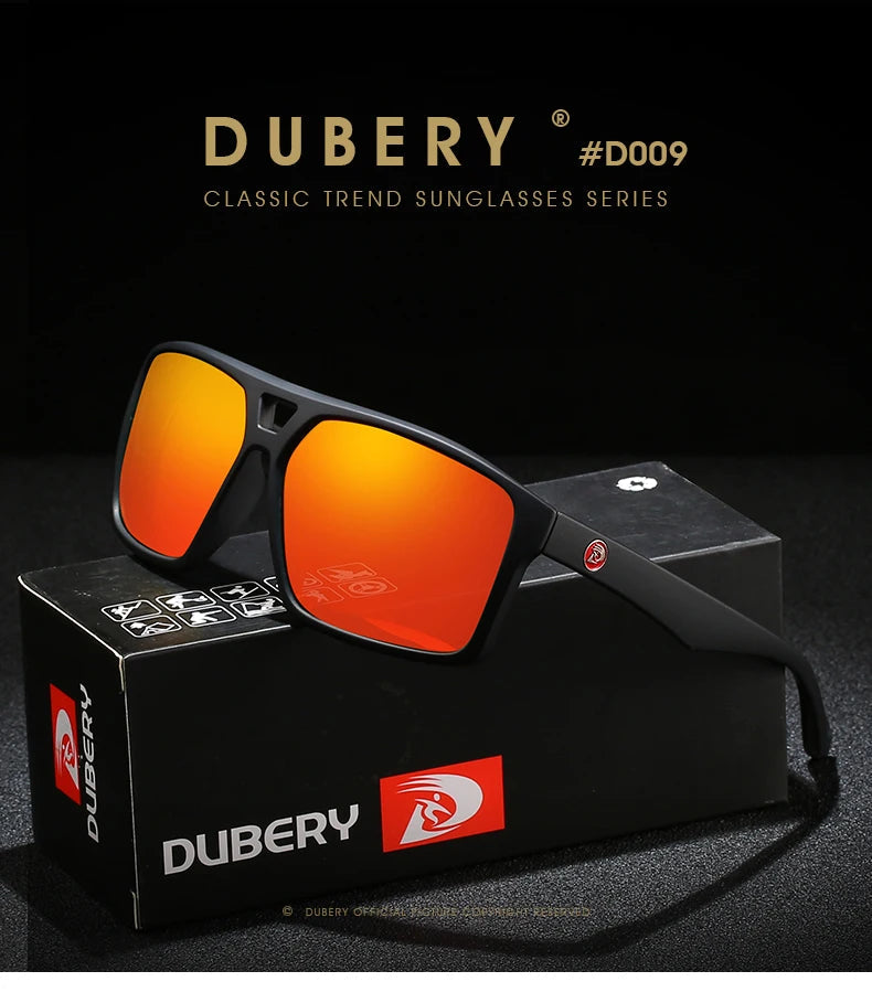 DUBERY Vintage Sunglasses Polarized Men's Sun Glasses For Men Driving Black Square Oculos Male 8 Colors Model D009