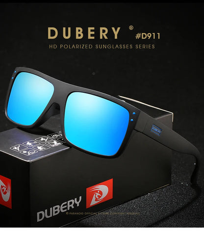 DUBERY Vintage Sunglasses Polarized Men's Sun Glasses For Men Driving Black Square Oculos Male 8 Colors Model D911