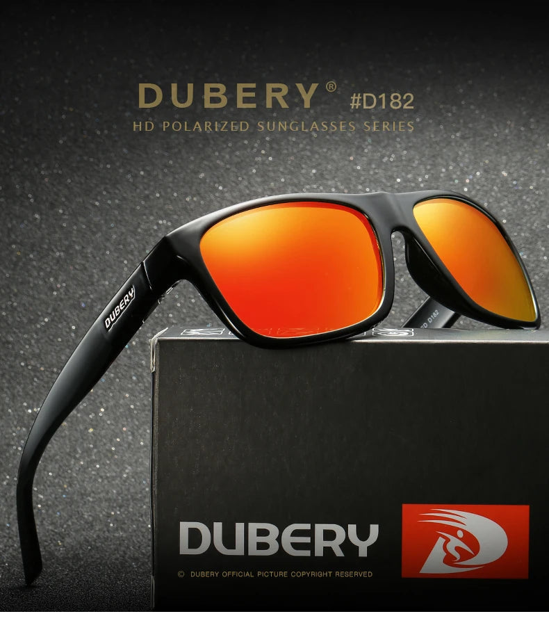 DUBERY Vintage Sunglasses Polarized Men's Sun Glasses For Men Driving Black Square Oculos Male 9 Colors Model UV400 D182