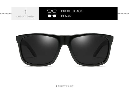 DUBERY Vintage Sunglasses Polarized Men's Sun Glasses For Men Driving Black Square Oculos Male 9 Colors Model UV400 D182