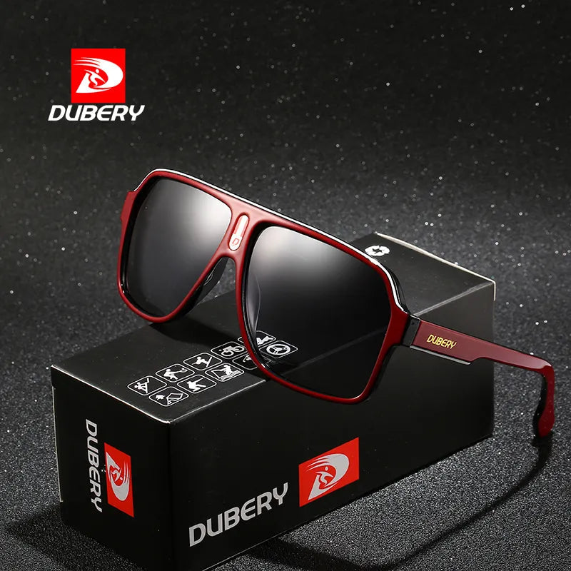 DUBERY Vintage Sunglasses Polarized Men's Sun Glasses For Men Square Driving Black Goggles Oculos Male 7 Colors Model 103