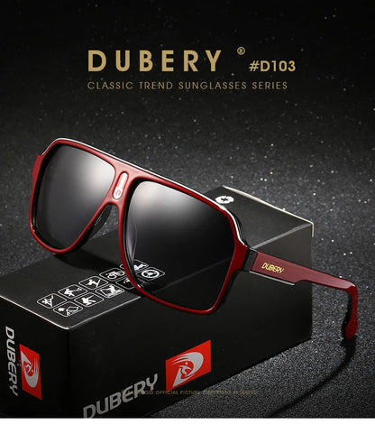 DUBERY Vintage Sunglasses Polarized Men's Sun Glasses For Men Square Driving Black Goggles Oculos Male 7 Colors Model 103