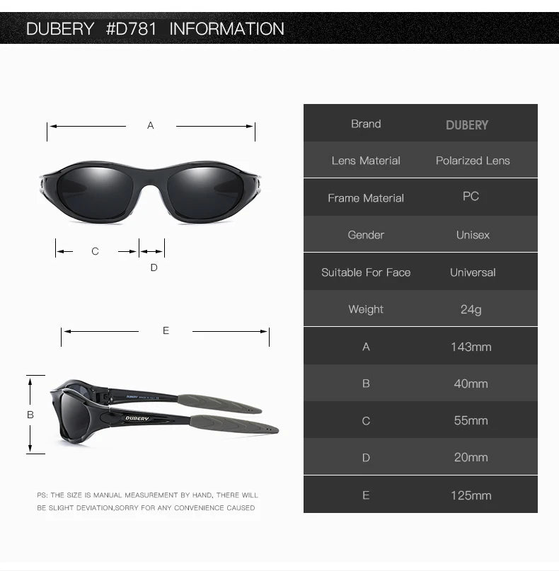 DUBERY Vintage Sunglasses Polarized Men's Sun Glasses For Men UV400 Driving Black Goggles Oculos Male 10 Colors Model 781