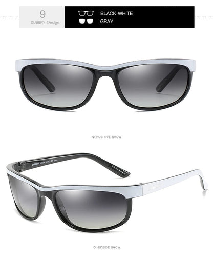 DUBERY Vintage Sunglasses Polarized Men's Sun Glasses For Men UV400 Shades Driving Black Square Oculos Male 10 Colors Model 2027