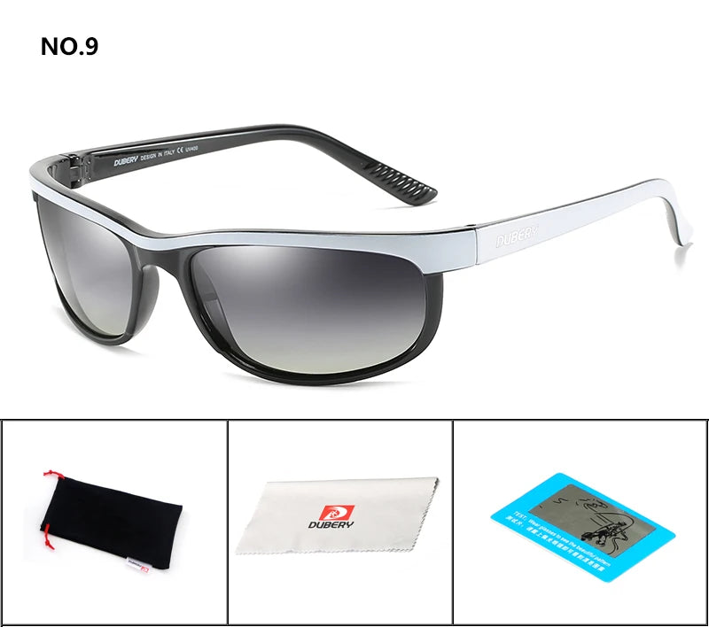 DUBERY Vintage Sunglasses Polarized Men's Sun Glasses For Men UV400 Shades Driving Black Square Oculos Male 10 Colors Model 2027 C9 D2027