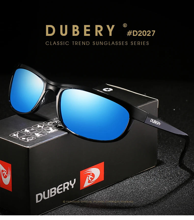 DUBERY Vintage Sunglasses Polarized Men's Sun Glasses For Men UV400 Shades Driving Black Square Oculos Male 10 Colors Model 2027