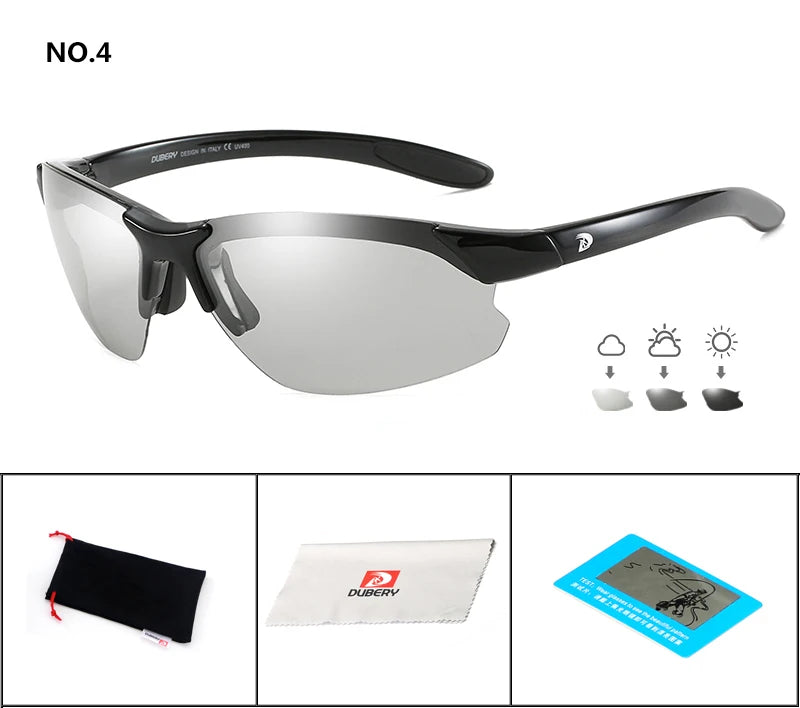 DUBERY Vintage Sunglasses Polarized Men's Sun Glasses For Men UV400 Shades Driving Black Square Oculos Male 8 Colors Model 672 C4 Polarized D672