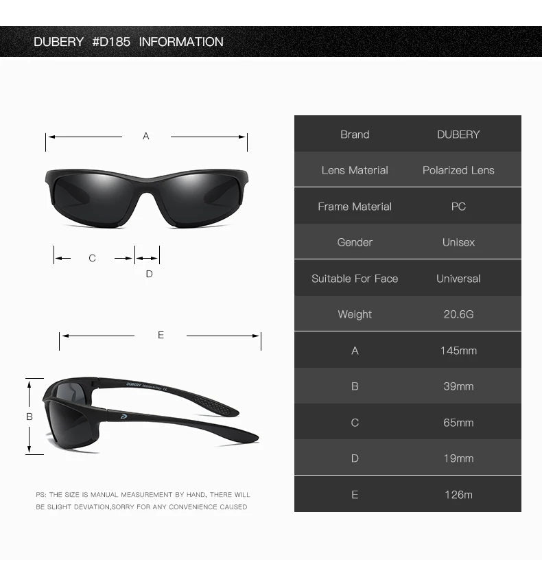 DUBERY Vintage Sunglasses Men's Polarized Driving Sport Sun Glasses Protection Fashion For Men Women Color Mirror UV400 Oculos