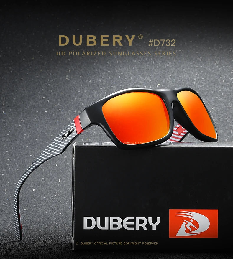 DUBERY Vintage Sunglasses Polarized Men's Sun Glasses For Men UV400 Shades Spuare Black Summer Oculos Male 8 Colors Model 732