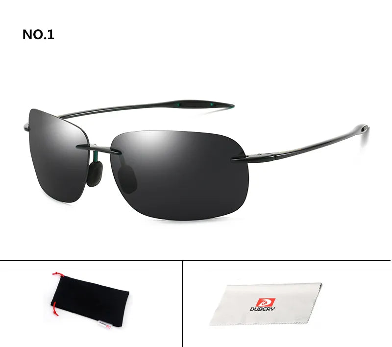 DUBERY Vintage Sunglasses UV400 Men's Sun Glasses For Men Driving Black Square Oculos Male 8 Colors Model D131 C1 D131