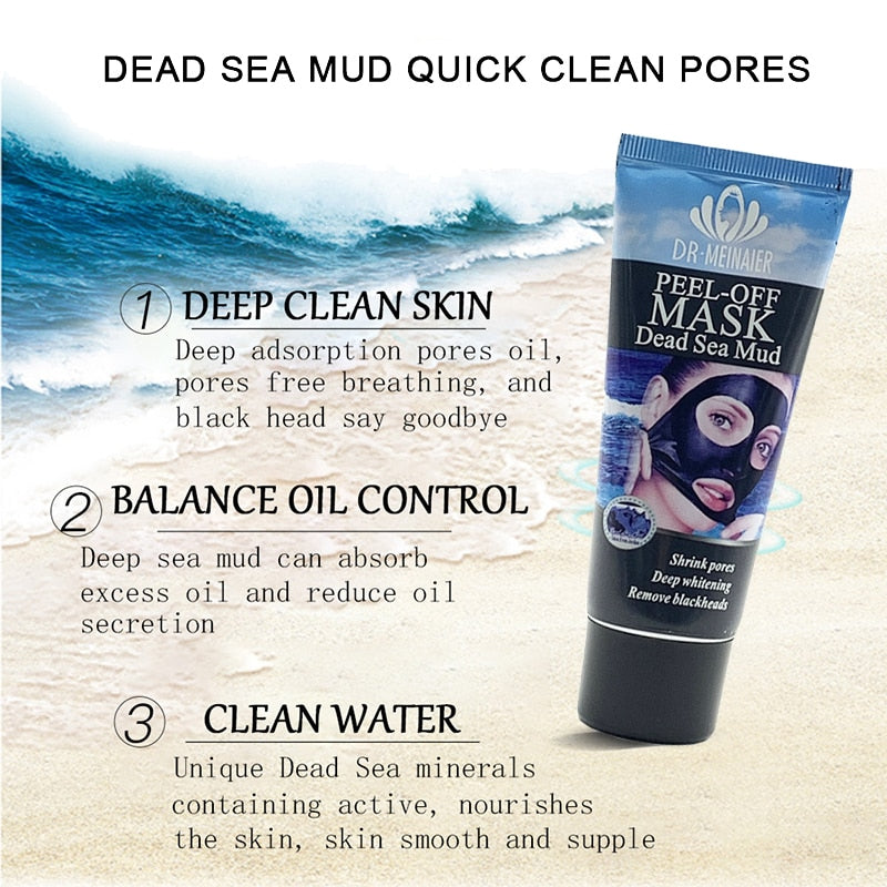 Dead Sea Black Mud Blackhead Remove Facial Masks Deep Cleansing Purifying Peel Off Black Nud Facail Face Masks