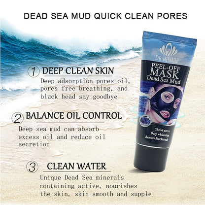 Dead Sea Black Mud Blackhead Remove Facial Masks Deep Cleansing Purifying Peel Off Black Nud Facail Face Masks