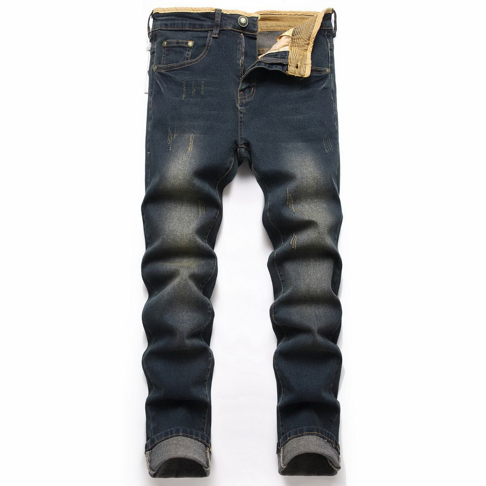 Denim Designer Hole Jeans High Quality Ripped For Men'S Autumn Spring HIP HOP Punk Streetwear 087