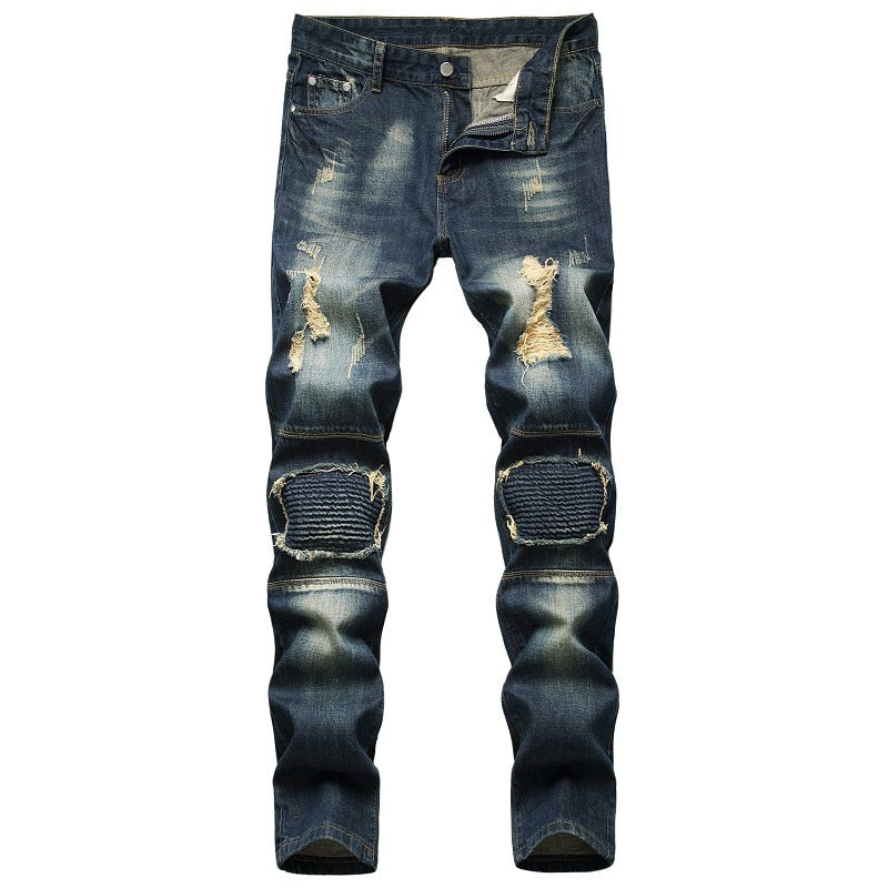 Denim Designer Hole Jeans High Quality Ripped For Men'S Autumn Spring HIP HOP Punk Streetwear