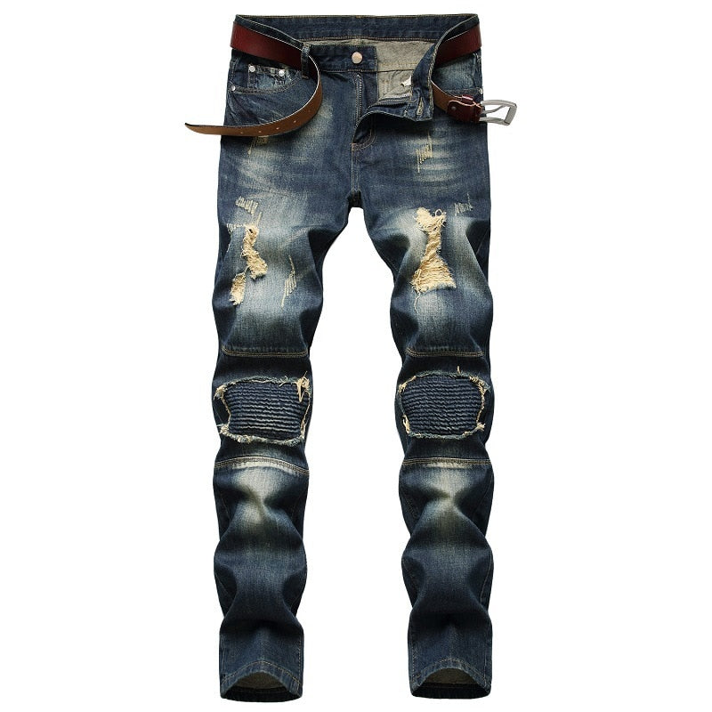 Denim Designer Hole Jeans High Quality Ripped For Men'S Autumn Spring HIP HOP Punk Streetwear