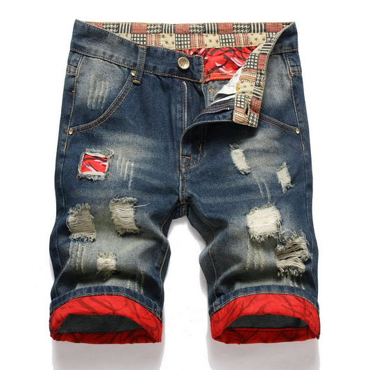 Denim Designer Hole Short Jeans High Quality Ripped For Men'S Autumn Spring HIP HOP Punk Streetwear