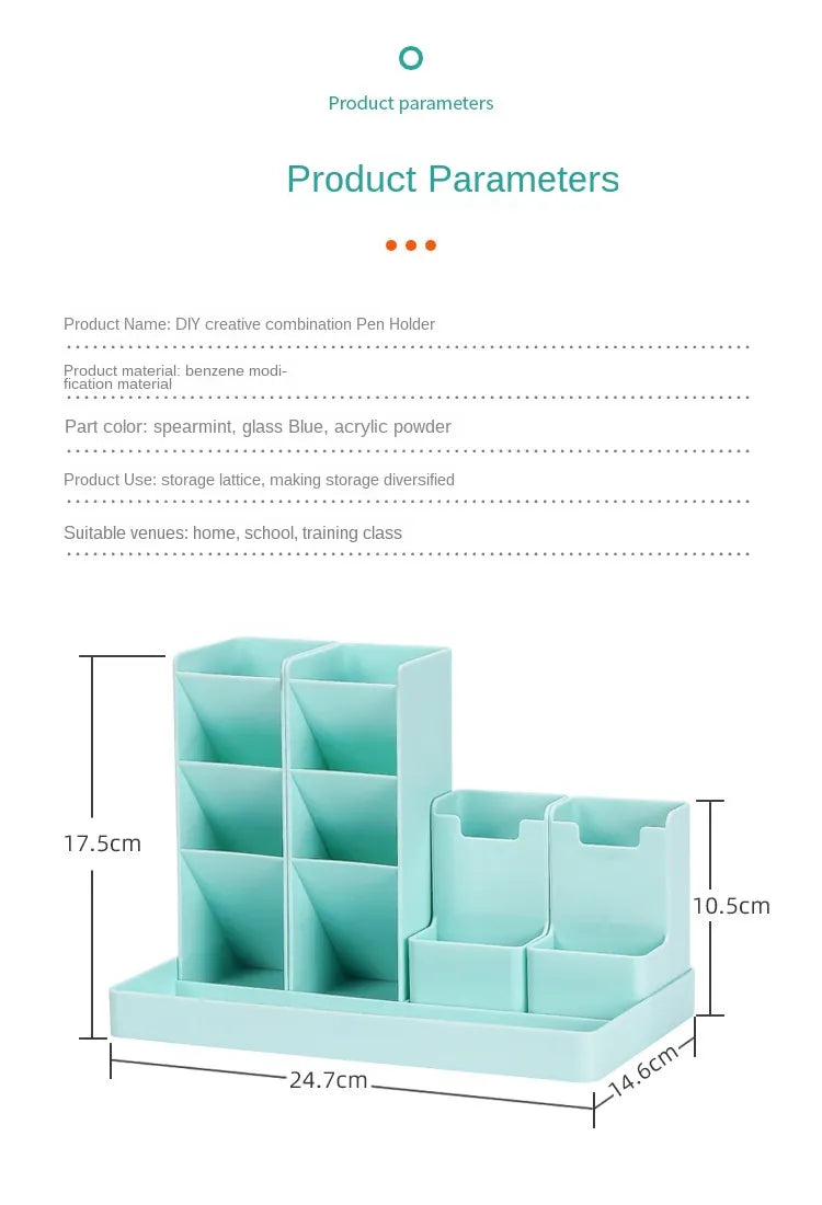 Desk Accessories Organizer Students Pen Holder Pencil Pot Storage Box Desktop Organizer Stand for Pens Office Stationery Case