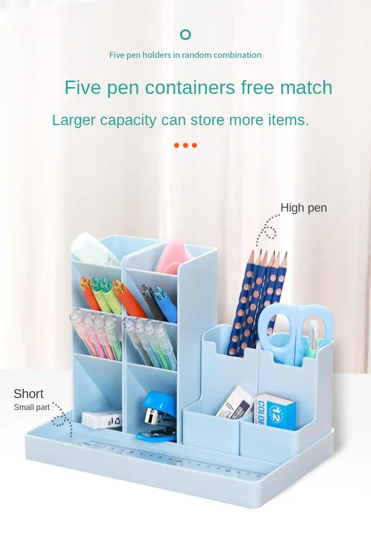 Desk Accessories Organizer Students Pen Holder Pencil Pot Storage Box Desktop Organizer Stand for Pens Office Stationery Case