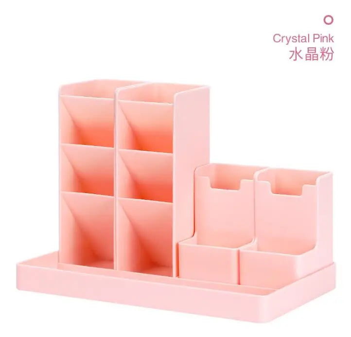 Desk Accessories Organizer Students Pen Holder Pencil Pot Storage Box Desktop Organizer Stand for Pens Office Stationery Case pink