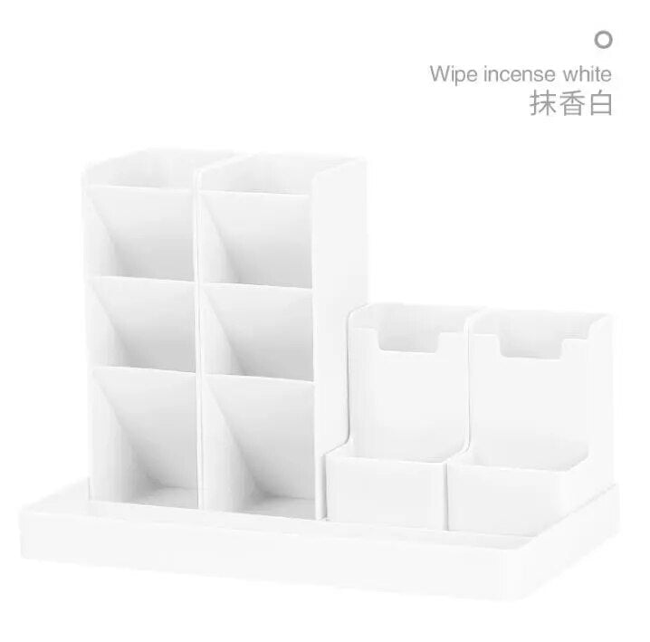 Desk Accessories Organizer Students Pen Holder Pencil Pot Storage Box Desktop Organizer Stand for Pens Office Stationery Case white