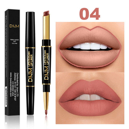 Double Ended Matte Lipstick - Long Lasting Waterproof - Dark Red Lips